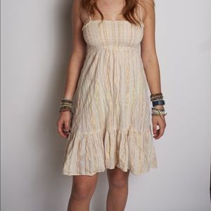 H&M dress size 2 white and gold striped